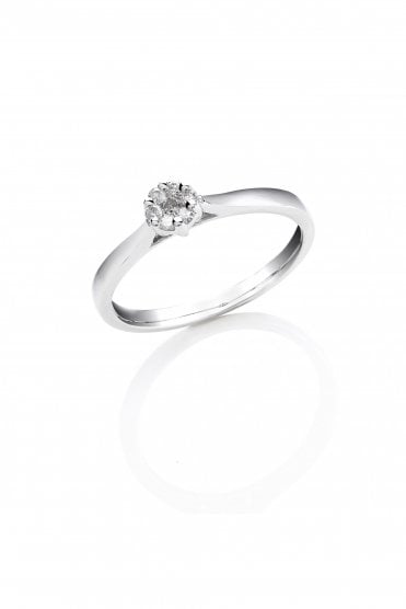 9ct White Gold Diamond Ring Diamond Total Weight 0.11ct