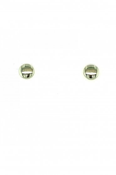  9ct White Gold Round Flat Stud Earrings