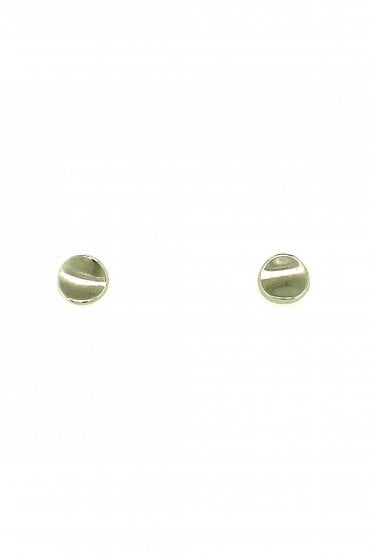  9ct White Gold Satin Shaped Disc Stud Earrings