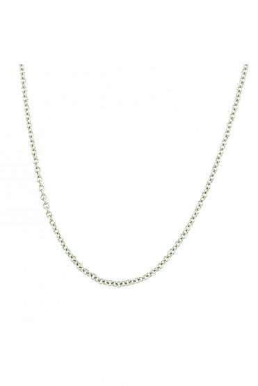 9ct White Gold Trace Chain Length 18 Inches