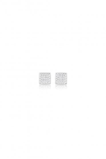 9ct White Gold with Cubic Zirconia Stud Earrings