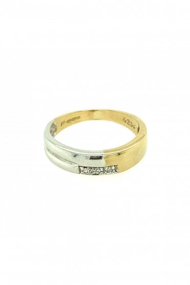 9ct White & Yellow Gold Diamond Ring