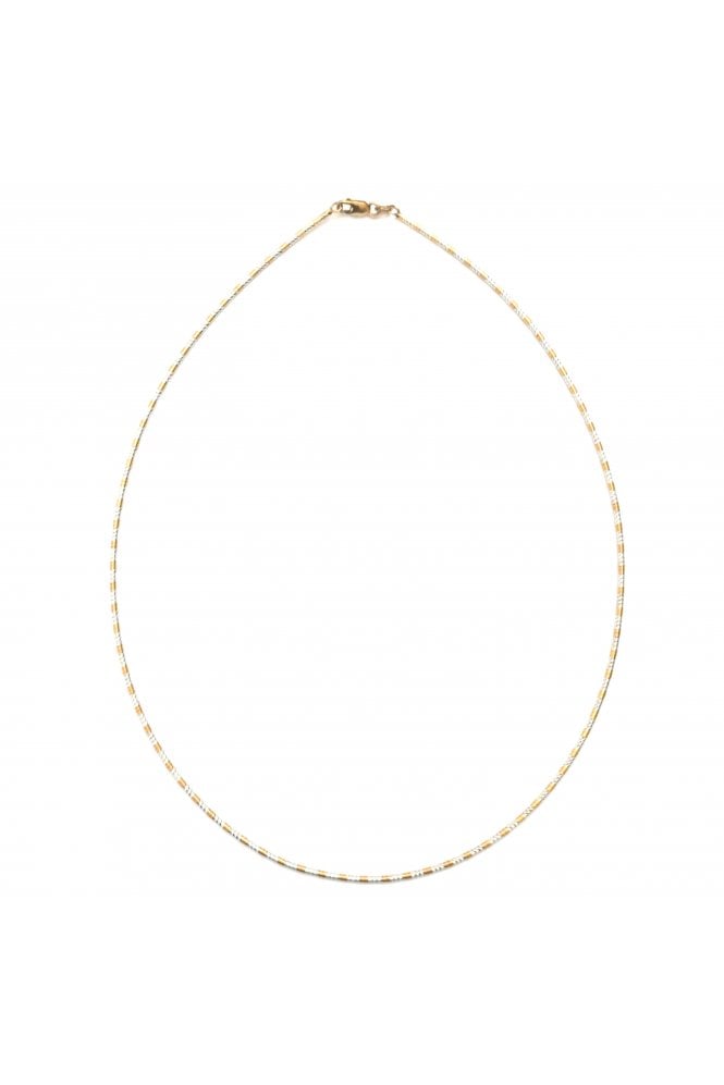9ct Yellow and White Gold Collar Length 17 Inches
