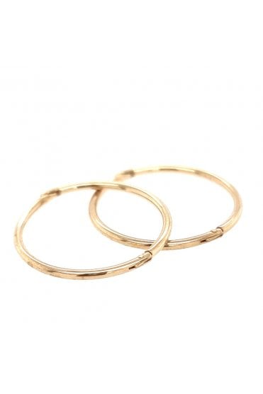 9ct Yellow Gold 13mm Hinged Sleeper Earrings
