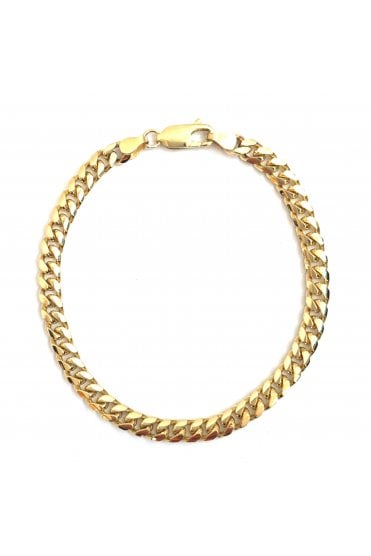 9ct Yellow Gold Bombe Curb Bracelet Length: 7.8 Inches