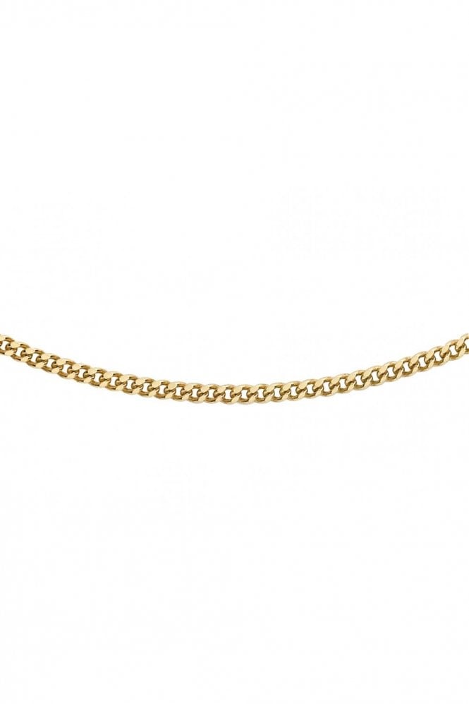 9ct Yellow Gold Diamond Curb Chain Chain Length 18 Inches
