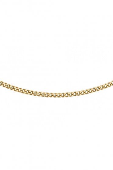 9ct Yellow Gold Diamond Curb Chain Chain Length 18 Inches