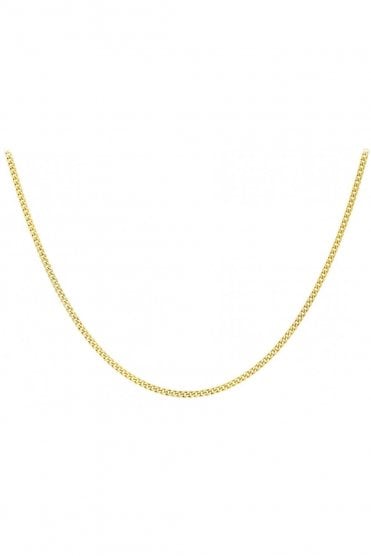9ct Yellow Gold Diamond Cut Curb Chain Chain Length 18 Inches