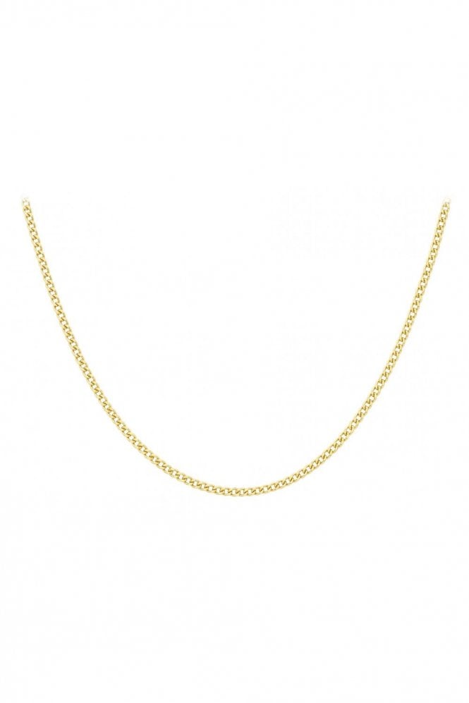 9ct Yellow Gold Diamond Cut Curb Chain Chain Length 18 Inches