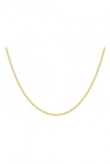 9ct Yellow Gold Diamond Cut Curb Chain Chain Length 18 Inches