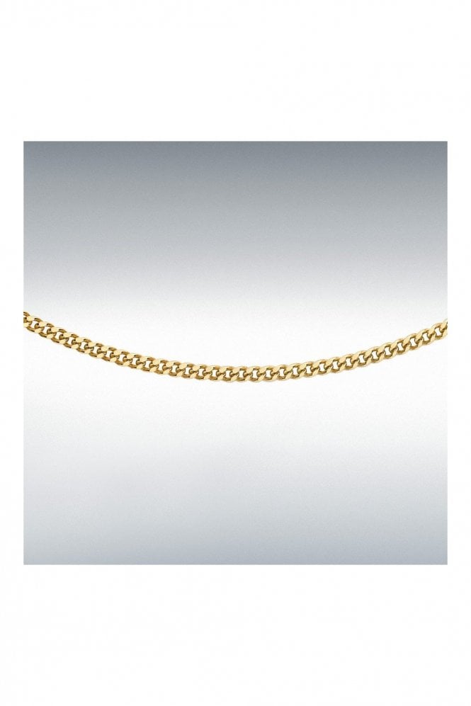 9ct Yellow Gold Diamond Cut Curb Chain Chain Length 18 Inches