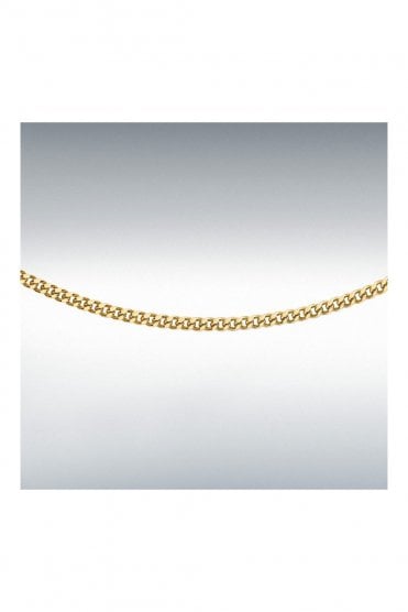 9ct Yellow Gold Diamond Cut Curb Chain Chain Length 18 Inches