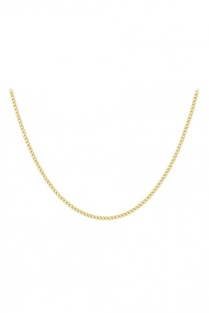 9ct Yellow Gold Diamond Cut Curb Chain Chain Length 22 Inches