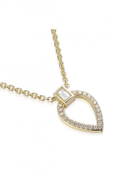 9ct Yellow Gold Diamond Necklace 9ct Yellow Gold Pavé Set