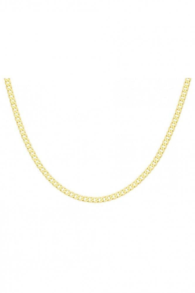 9ct Yellow Gold Flat Curb Chain Length 22 Inches