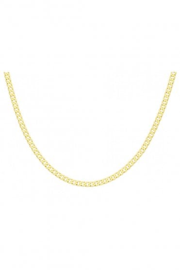 9ct Yellow Gold Flat Curb Chain Length 22 Inches