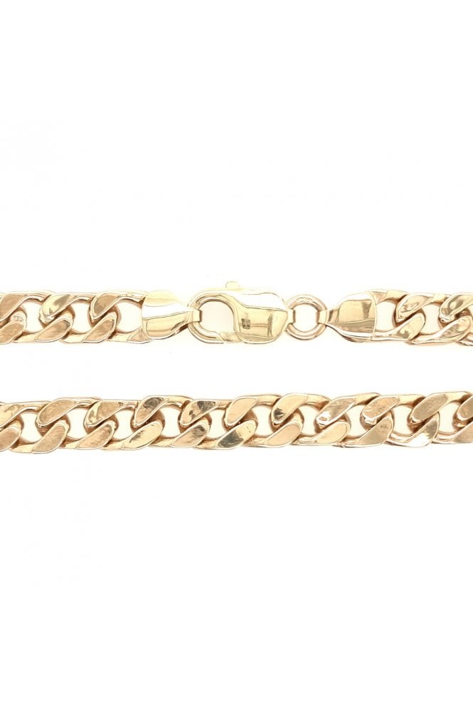 9ct Yellow Gold Flat Curb Chain Lobster Clasp