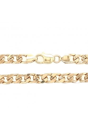 9ct Yellow Gold Flat Curb Chain Lobster Clasp