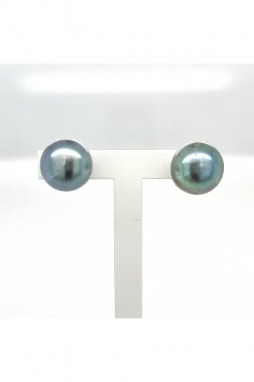 9ct Yellow Gold Grey Pearl Stud Earrings 9ct Yellow Gold Butterflies