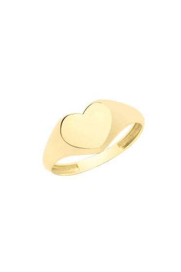 9ct Yellow Gold Heart Signet Ring