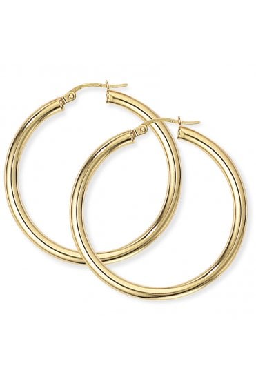 9ct Yellow Gold Hoop Earrings 9ct Yellow Gold Hinged Posts