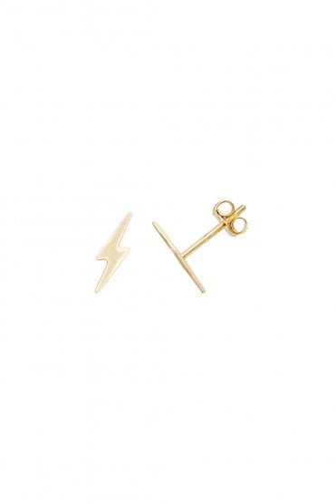 9ct Yellow Gold Lightning Bolt Stud Earrings 9ct Yellow Gold Posts & Butterflies