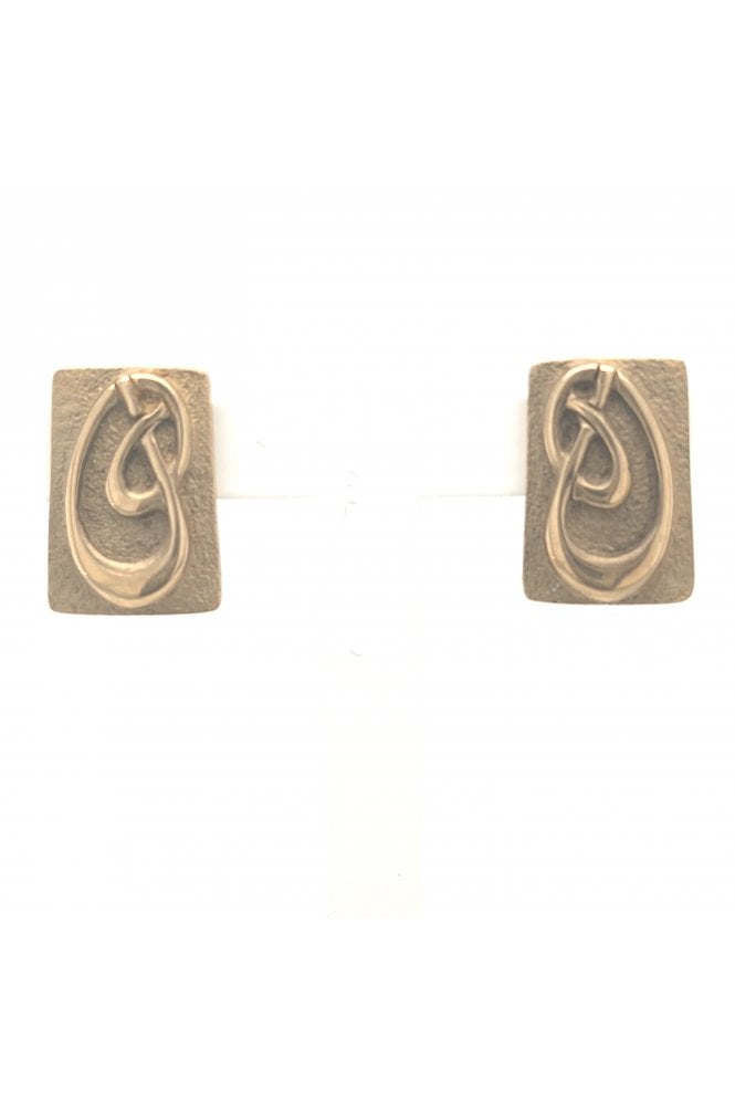 9ct Yellow Gold Oblong Stud Earrings