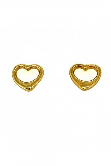 9ct Yellow Gold Open Heart Earrings