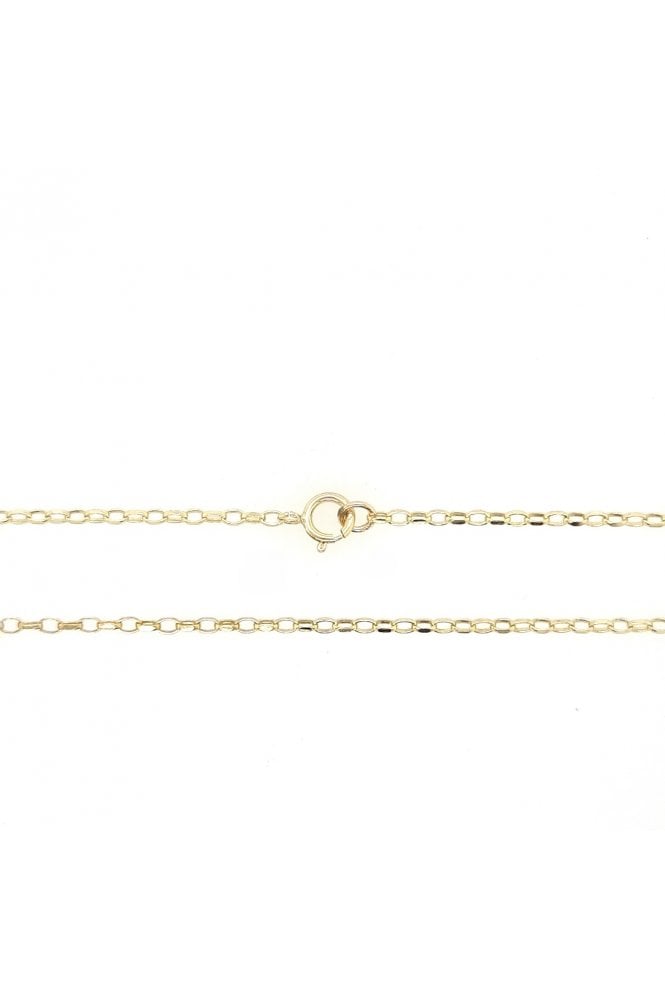 9ct Yellow Gold Oval Belcher Chain 18 Inches Diamond Cut