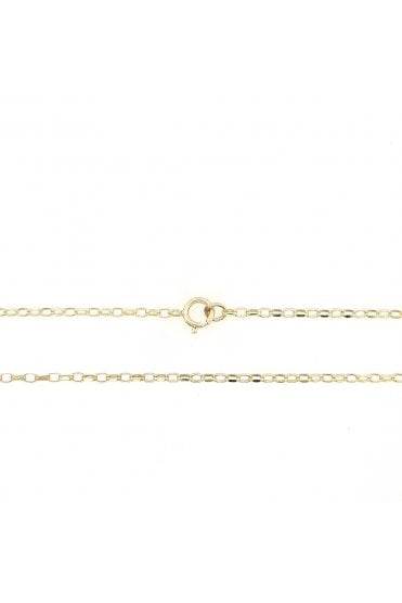 9ct Yellow Gold Oval Belcher Chain 20 Inches Diamond Cut