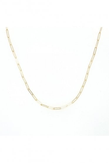9ct Yellow Gold Paperclip Chain / Necklet Polished Elongated Oval Links
