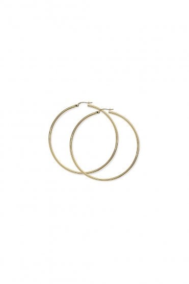 9ct Yellow Gold Plain Hoop Earrings