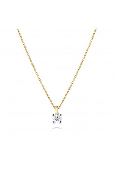 9ct Yellow & White Gold Diamond Pendant with Chain Diamond Carat Weight 0.30ct