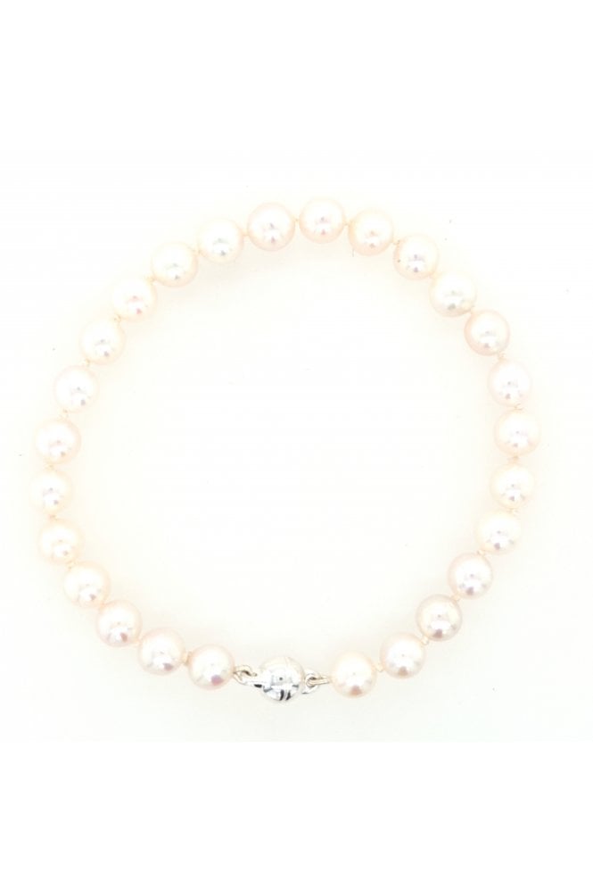 Akoya Pearl Bracelet Silver 6mm Magnetic Ball Clasp