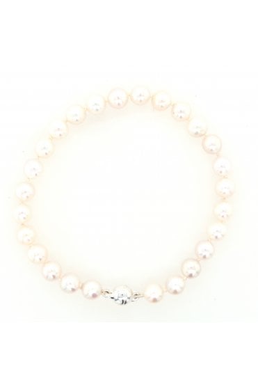 Akoya Pearl Bracelet Silver 6mm Magnetic Ball Clasp