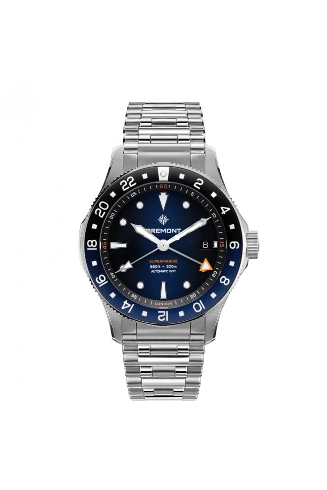 Bremont  Supermarine 300m GMT, Glacier Blue Limited Edition of 500 Pieces, SM40-GMT-SS-BLBK-B