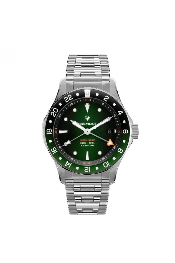 Bremont  Supermarine 300m GMT, Green SM40-GMT-SS-GNBK-B