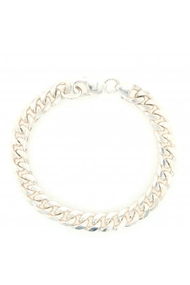 Classic Curb Silver Bracelet Length 8.3 Inches