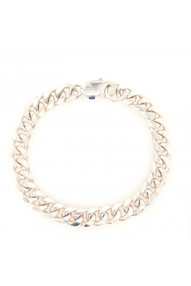 Classic Curb Silver Bracelet Length 8 Inches