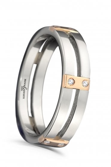 Diamond Set & Mixed Metal Bar Band XD619