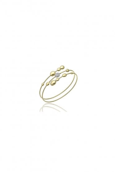 Flexible 18ct Yellow & White Gold Bracelet Diamond Pavé Set 1B01442B11180