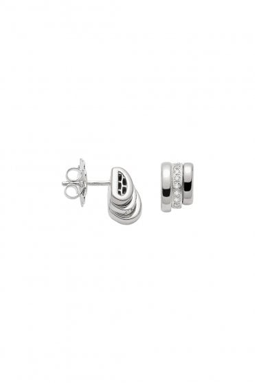 Flex'it 18ct White Gold Stud Earrings with Pavé Set Diamonds 74408OX_BB_B_BBB_000
