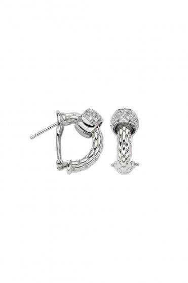 FOPE Flex'it 18ct White Gold with Diamond Pavé Hoop Earrings 63406OX_PB_B_XBX_000