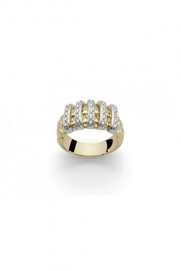 Flex'it 18ct Yellow Gold Ring with Diamond Pavé Set Rondels AN225 BBR