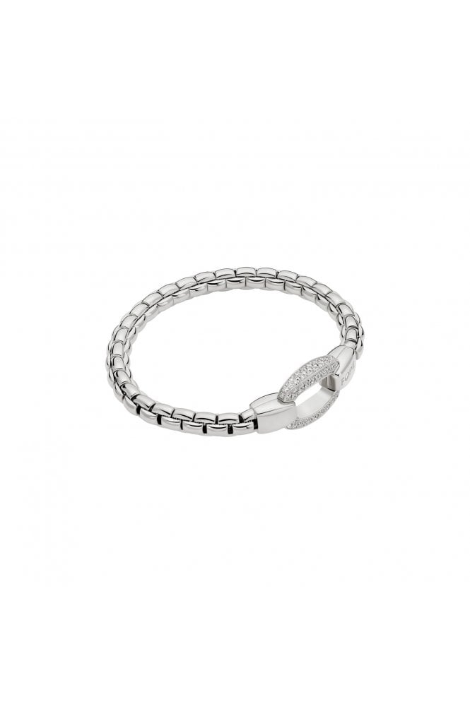 FOPE  Gioielli Eka Collection 18ct White Gold & Diamond Pavé Flex'it Bracelet 70305BX_PB_B_XBX_00M