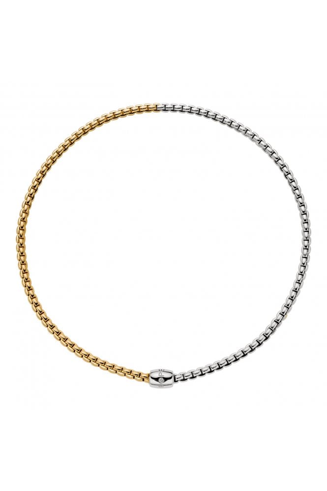 FOPE  Gioielli Eka Collection 18ct Yellow & White Gold Bicolour Flex'it Necklace 07F01C2_BB_2_XBX_041