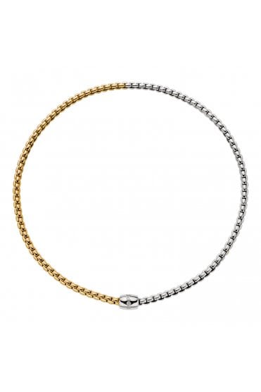 Fope Gioielli Eka Collection 18ct Yellow & White Gold Bicolour Flex'it Necklace 07F01C2_BB_2_XBX_041