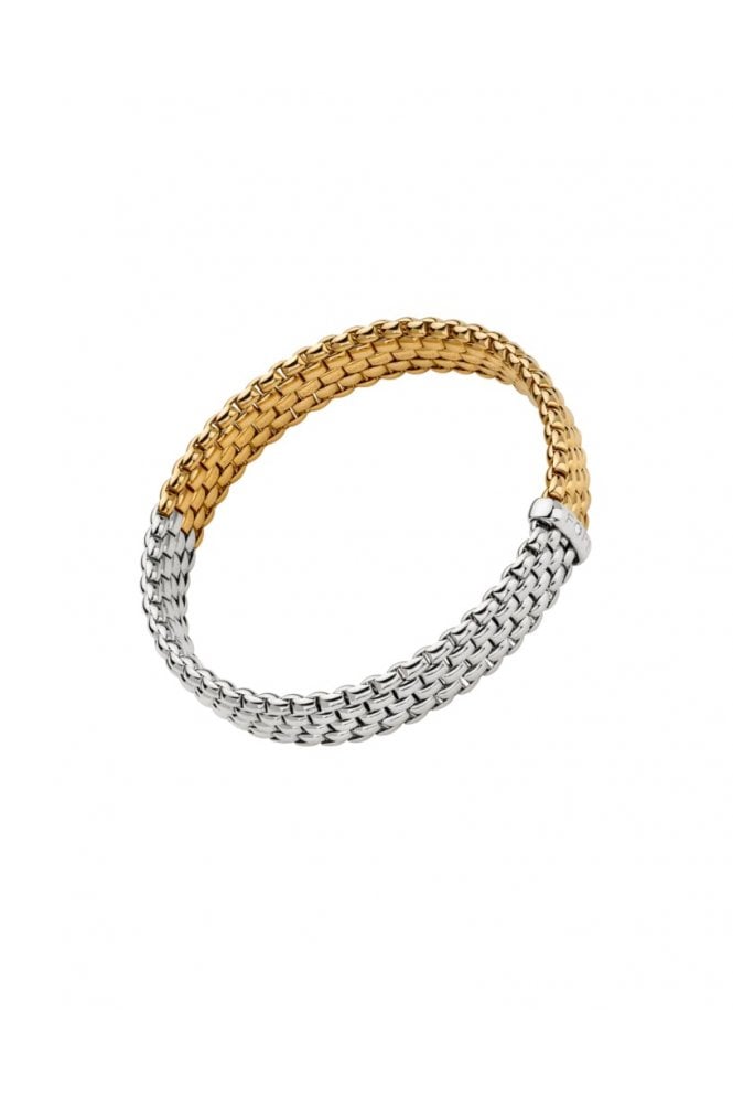 FOPE  Gioielli Panorama Collection 18ct White & Yellow Gold Bicolour Flex'it Bracelet 01M04B2_BB_2_XBX_00L