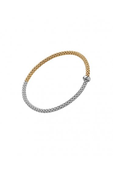 Fope Gioielli Prima Collection 18ct White & Yellow Gold Bicolour Flex'it Bracelet 01M08B2_BB_2_XBX_00M