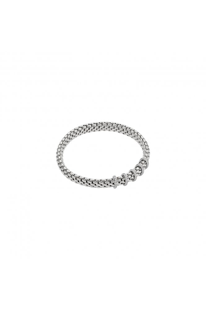FOPE  Gioielli Vendome Collection 18ct White Gold & Diamond Pavé Flex'it Bracelet 59302BX_PB_B_XBX_00M